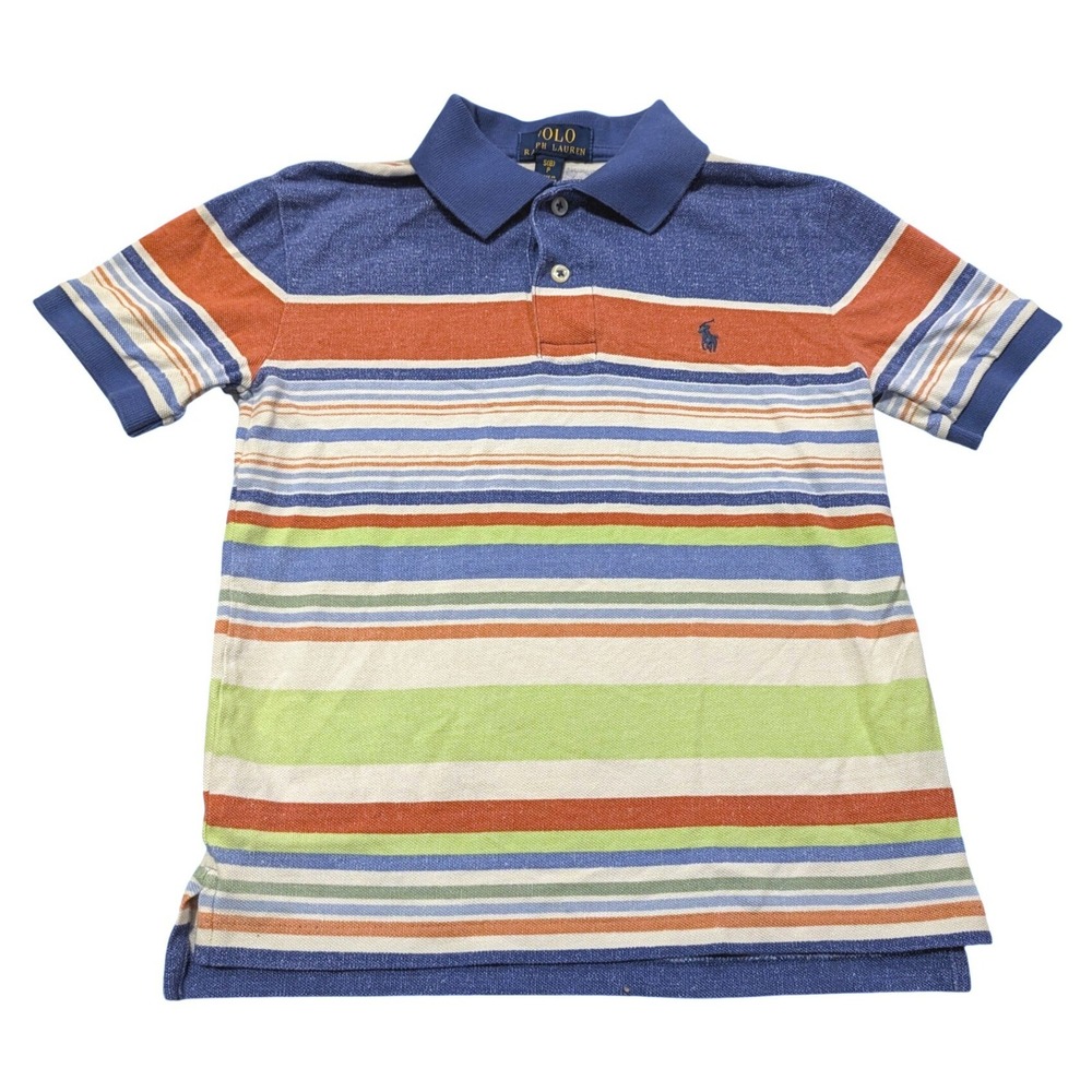 Polo Ralph Lauren Size S 8 Multicolor Striped Cotton Short Sleeve Polo Shirt
